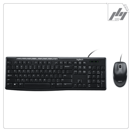 تصویر  کیبورد و موس سیم دار لاجیتک MK200